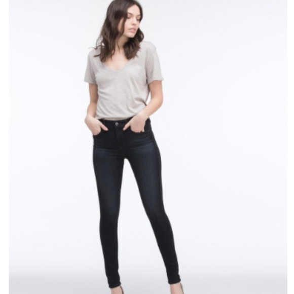 AG Adriano Goldschmied Dark Navy Blue The Farrah High Rise Skinny Jeans